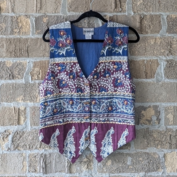 VTG 80s Leena Studio NY Boho Beaded Vest Size Small - Picture 8 of 8